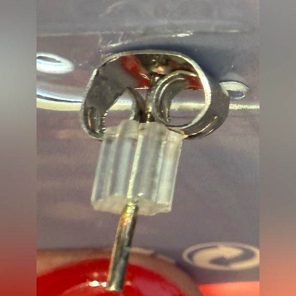 Claire's Puffy Heart and Ice Cream Cone Drop Post Pierced Earrings, Blue Yellow - Picture 8 of 8